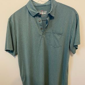 Marine Layer Sport Pocket Performance Polo in Heather Green, Size Large